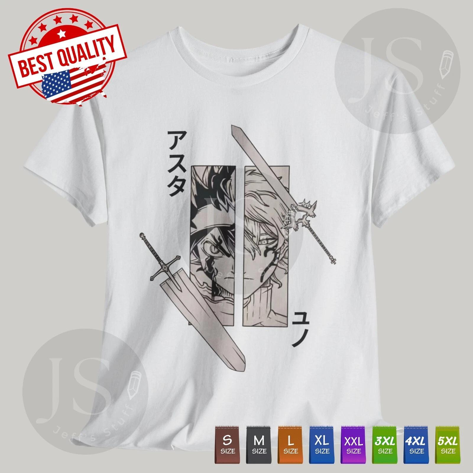 

Asta Yuno T Shirt Black Clover Anime Clothing Cosplay Manga Japanese Tee S