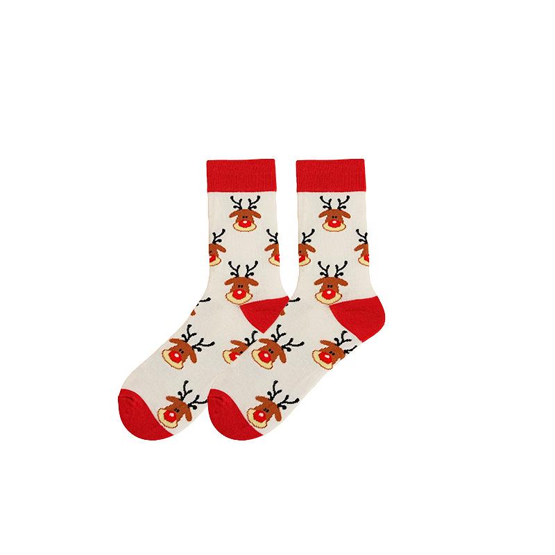 In Stock Plus Size Mid-Calf Jacquard Christmas Socks Bestseller