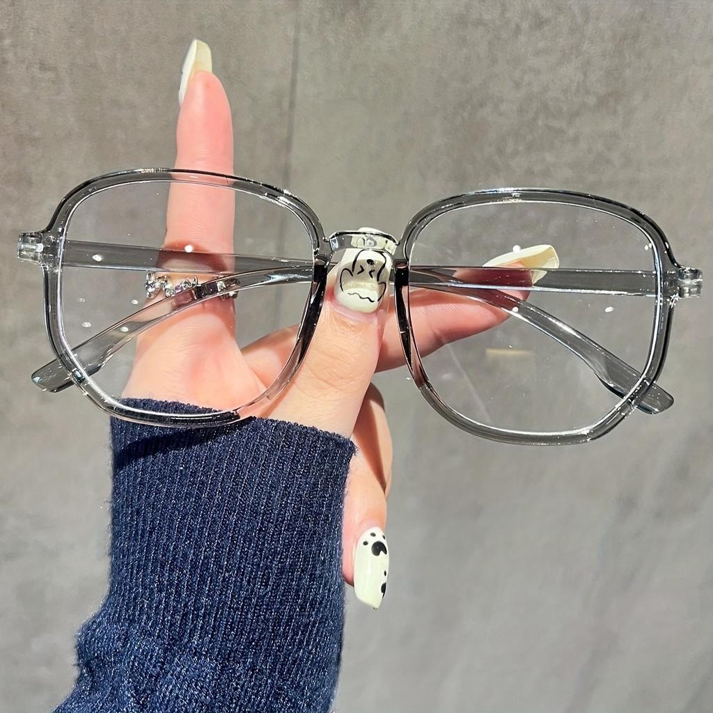 1 piece of women's jelly colored fashionable flat frame new retro simple irregular glasses suitable for daily outings