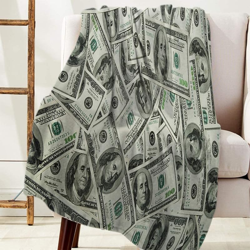 Dollar Furry Blanket Funny Throw Blanket for Chair and Keep Warm (1 Million) 1 Million