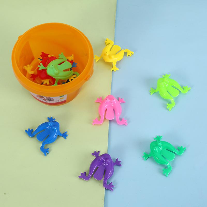 12 Stück Hüpfender Frosch Fidget Spielzeug Fingerdruck Lustiger Hüpfender Frosch mit Eimer Stressabbau Spielzeug Für Kinder Geburtstagsgeschenk