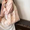 Large Capacity Crochet Tote Bag Sweet Beach Bag Trendy Casual Woven Handbag  Female