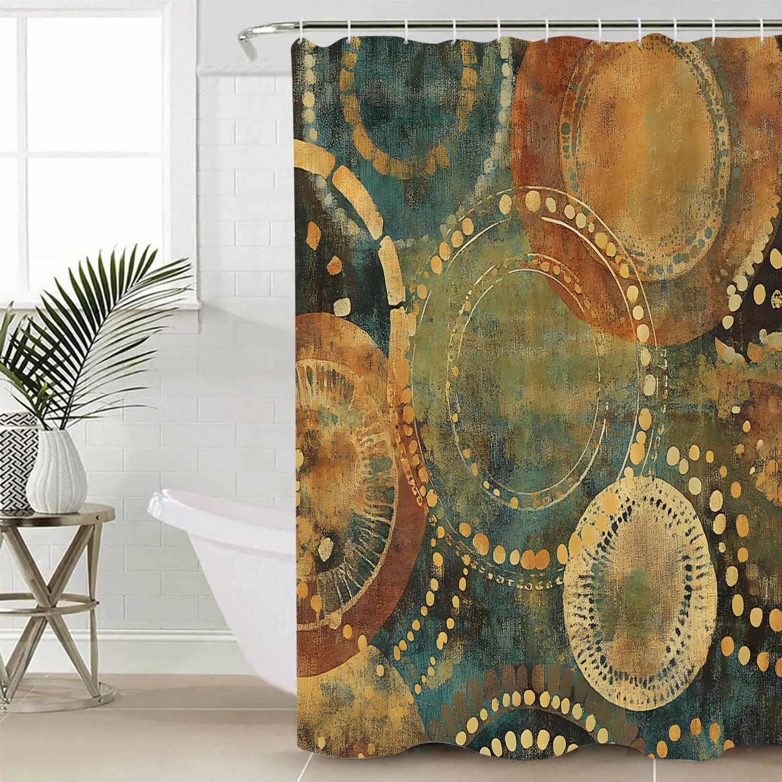 

Abstract Circle Texture Shower Curtains Waterproof Bath Curtains Home Decor Modern Luxury Bathroom Curtain W60H190(CM)-1 Pcs