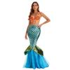 Halloween Costume Adult Mermaid Sequin Princess Dress Fishtail Cosplay European and American Amazon Hot-Selling Mermaid Dress