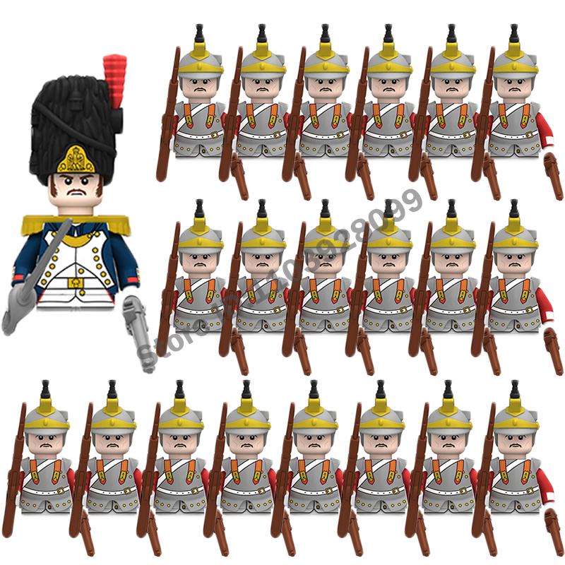 Medieval Military Building Blocks Napoleonic Wars Castle Knight Soldier Figures Weapons Guns British French Marshal Infantry Toy