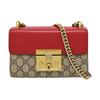 [Pre-Owned] Padlock Metal Lock Logo Chain Canvas Leather Bag - Fair #J72AP6