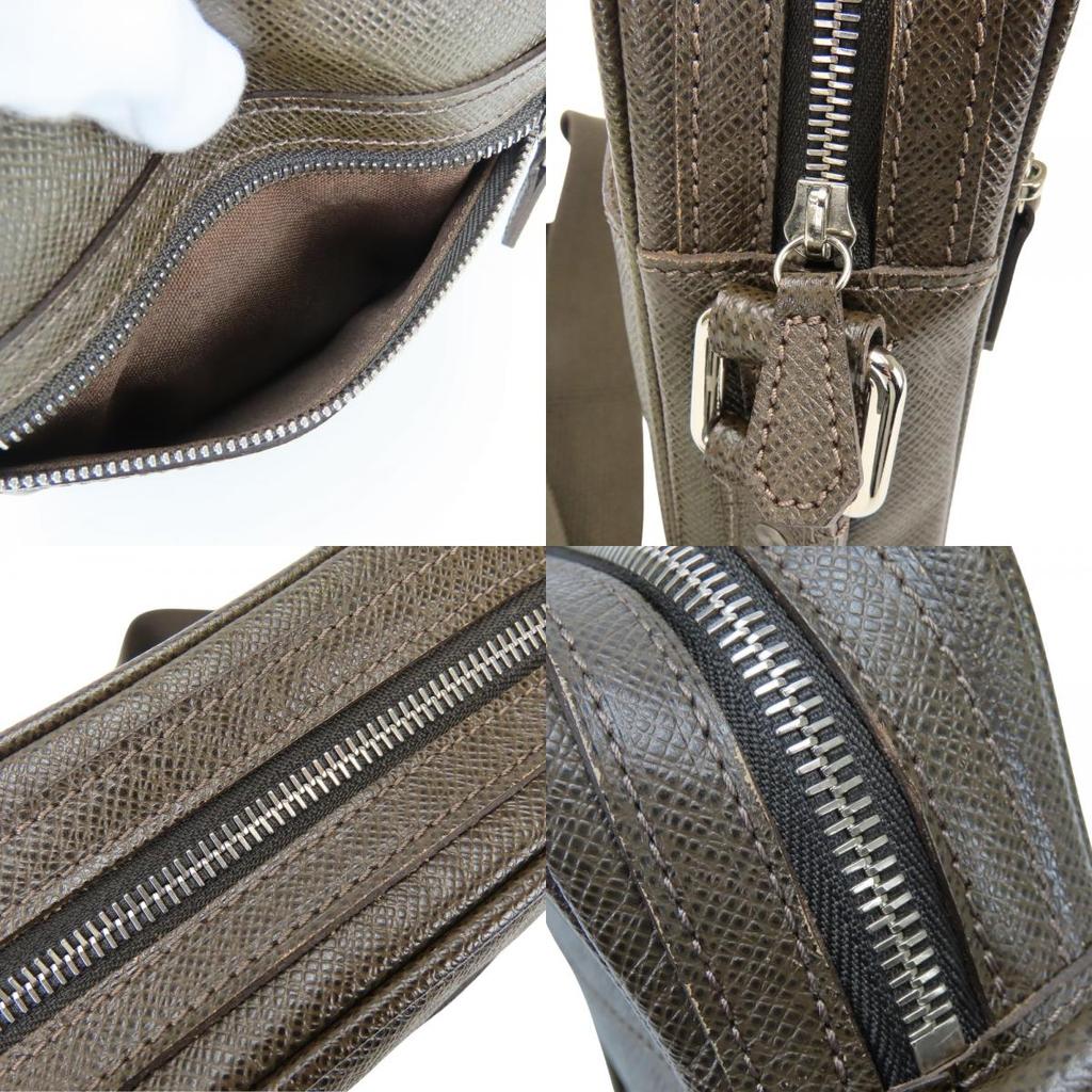 Used LOUIS VUITTON Shoulder Bag Dimitri M32468 Taiga Grizzly Brown casual