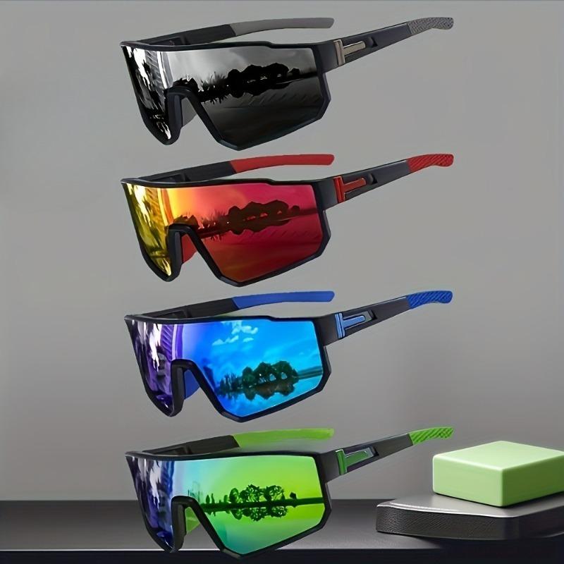 

4pcs Men s Cyberpunk Style Ski Fashion Glasses - Lightweight and Durable Frame Suitable for Sports and Leisure Wear