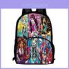 Mochila Monster High com grande capacidade para material escolar e confeccionada em tecido Oxford.