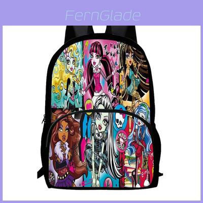 Monster High Backpack With Large Capacity For School Education And Oxford Fabric Material
