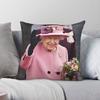 Queen Elizabeth II Pillowcase Polyester Linen Velvet Pattern Zip Decorative Pillow Case Room Cushion Case