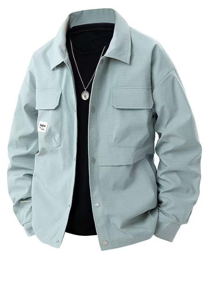 2025 Men's Versatile Casual Jacket Shirt - Trendy Lapel Workwear for Spring/Autumn