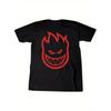Men's Spitfire Graphic T-Shirt 100% Cotton Black with Red Flame Print - Breathable Streetwear Short Sleeve Round Neck Casual & Skateboarding Shirt,
