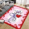 Diddl Cartoon Flanell Bedruckter Teppich, Heim-Sofa-Dekoration für Wohnzimmer & Schlafzimmer, Rutschfeste Spiel-Flanell-Bodenmatte für Spielzimmer
