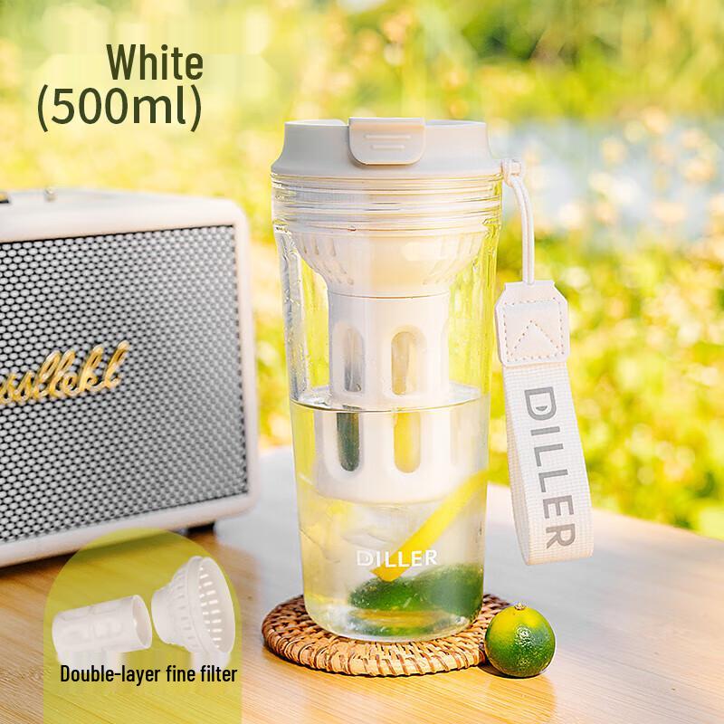 Delebell Portable Glass Tea Infuser Bottle