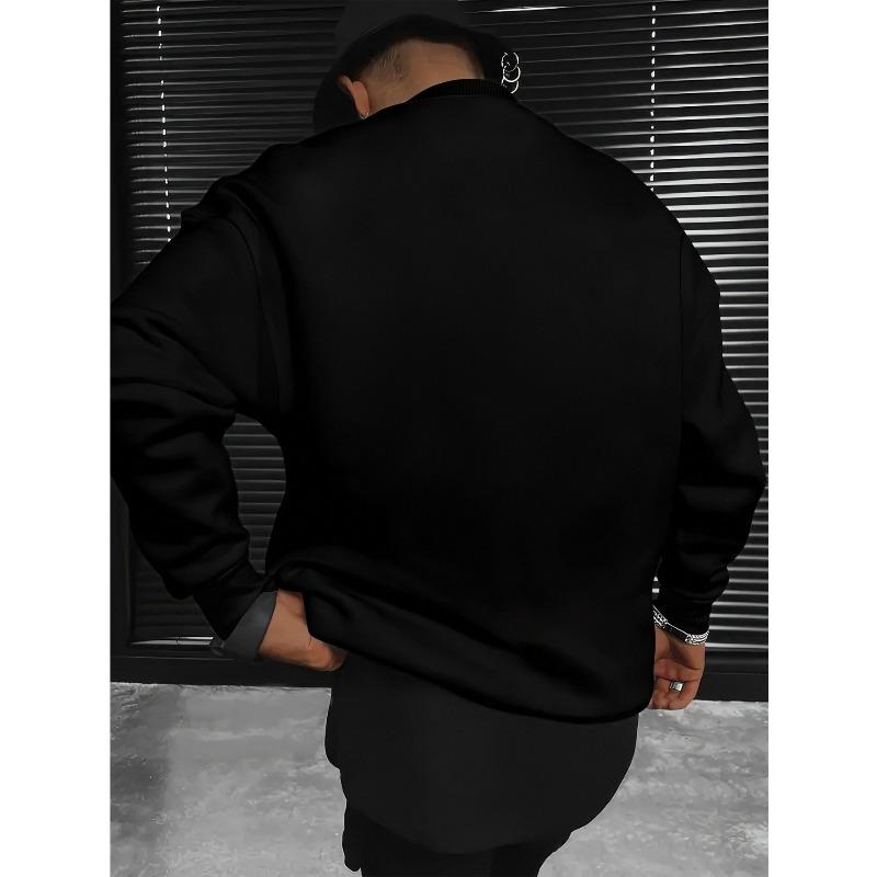 Men's Casual Round Neck Drop Shoulder Sweatshirt