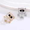 Polished Owl Brooch Fashionable Zinc Alloy Jewelry Lightweight Design For Women Men Gift Gold Silver Option