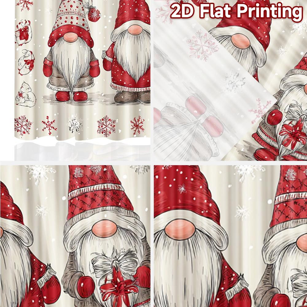 2pcs, 2D FLAT PRINTING Curtains (Without Rod) Festive Gnomes(1) Halloween Festival Popular Curtains&Drapes Polyester Easy