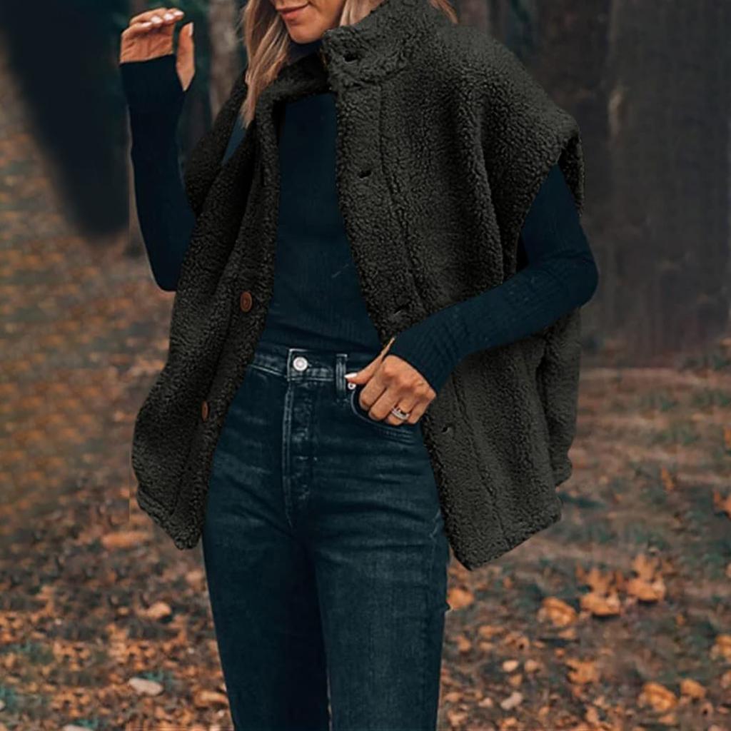 Women's Fashion Casual All- Sleeveless Warm Vest Loose Jacket