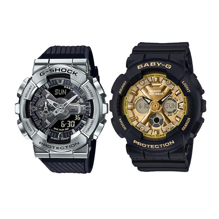 

CASIO Unisex Pair Table Series Black Watch GM-110-1A+BA-130-1A3ER