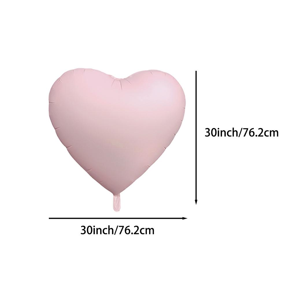 3-Pack 30-inch Hartvormige Aluminiumfolie Ballonnen, Mat Roze Hart Ballonnen, Feestballonnen, Geschikt voor Valentijnsdag, Verjaardagsfeestje