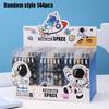 Back To School Season, 144Pcs 0.5mm Box Set Cartoon Astronaut Theme Black Push Action Pen, Smooth Writing School Stationery Pen, Office Signature Pen,