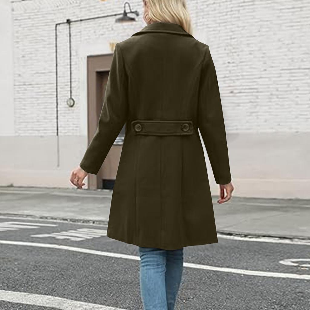 Damelapp Middels lengde Knappelukket Ullkåpe