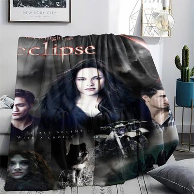 1Pc Twilight Print Flannel Blanket, High Quality Comfortable for All Seasons, Home Decor, Warmth and Comfort, Perfect for Christmas Gifts