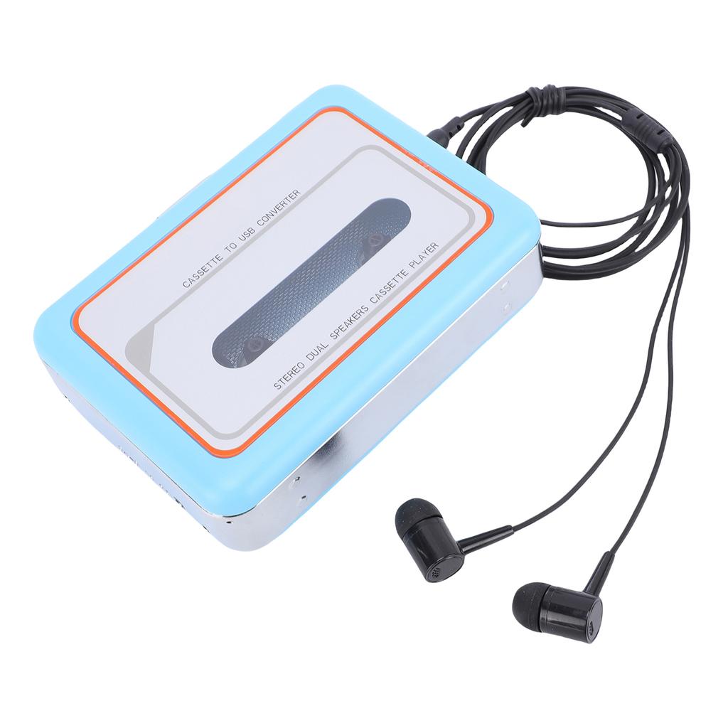 Cassette Tape Player USB Portable Cassette To MP3 Digital Converter with Built In Speaker and 3.5mm Headphone  