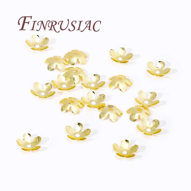 18K/14K Gold Plated Beads Cap For Jewelry Flower Bead Caps Jewelry Making Supplies Spacer Beads DIY Bracelets Accessories