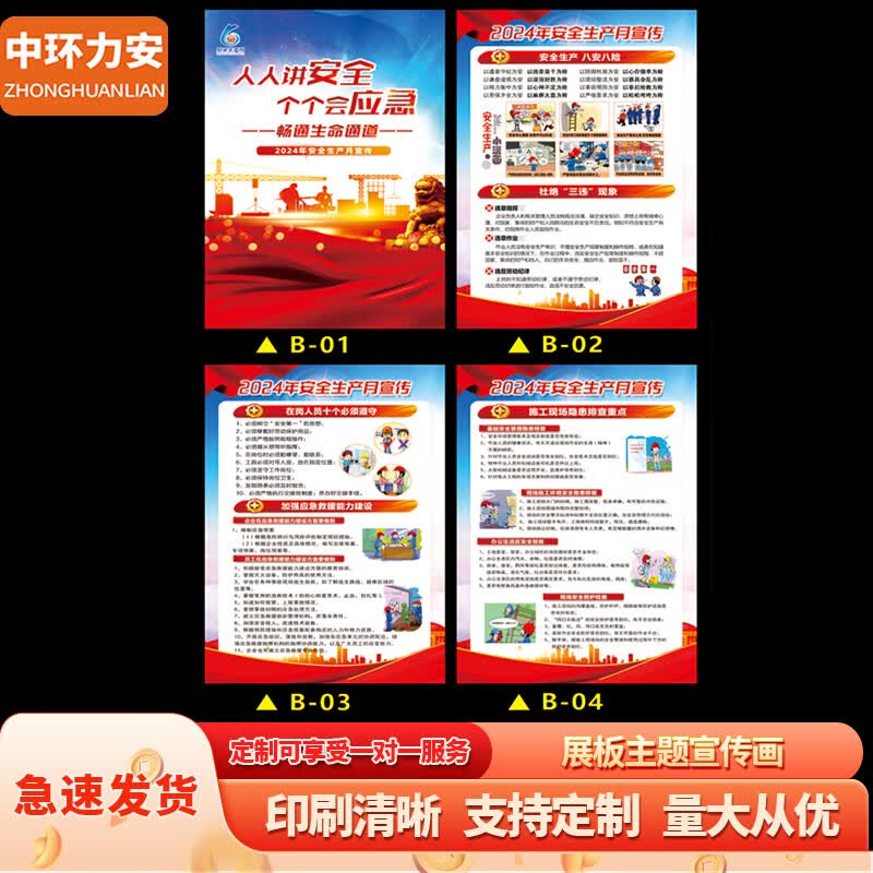 Safety Month Construction Site Poster Set 50*70cm