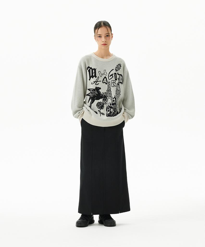 MAHAGRID Fantasia Knit Sweater Ivory(Mg2Dfmk623A)