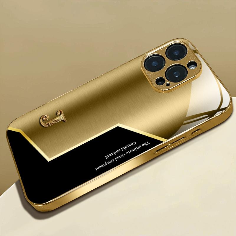 Gold plating High-end Phone Case Electroplated Glass TPU PhoneCase for iPhone 17 16 15 14 13 12 11pm Pro Plus Dropresistant