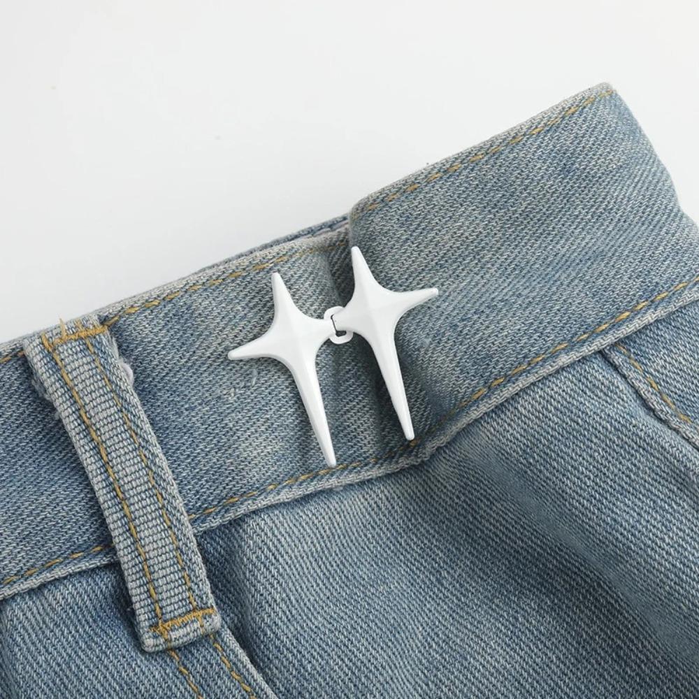 2 Paar Verstellbare Hosenbundschnallen Einziehbare Stiftclips für Jeans Hosen Röcke Taillenstraffer Druckknopf-Versteller Hosen