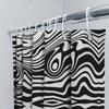 Black White Zebra Print Shower Curtain Waterproof Bathroom Decor Customizable Size Shown: 72x84 In (180X215 Cm) Extra Large Blac