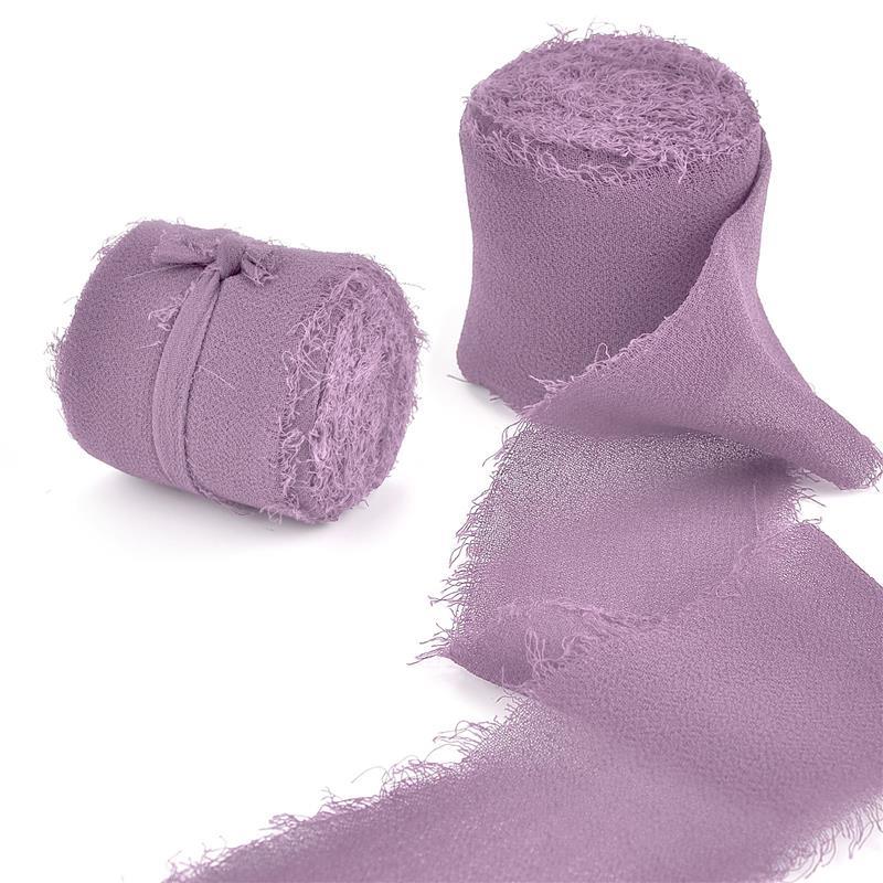 5M Handgefertigtes Ausgefranstes Satin Chiffon Seidenband Für Hochzeitseinladung Verpackung Sträuße Geburtstagsfeier Dekorationen Geschenke
