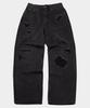 PLACESTUDIOMAN Vintage Washed Damage Patch Detail Wide Denim Pants [Medium Blue]