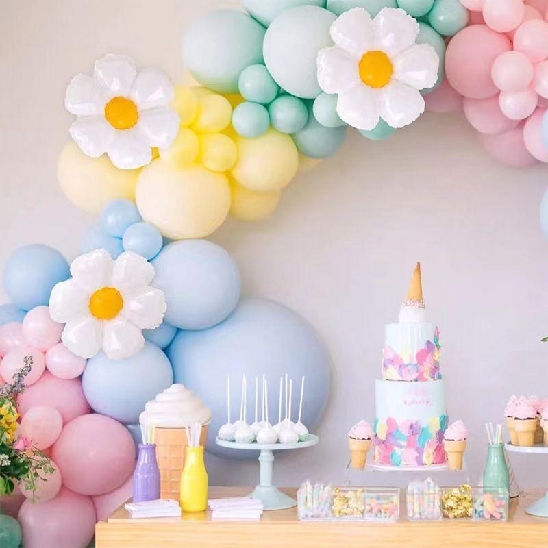 Macaron Daisy Flower Balloon Set for Birthdays & Events