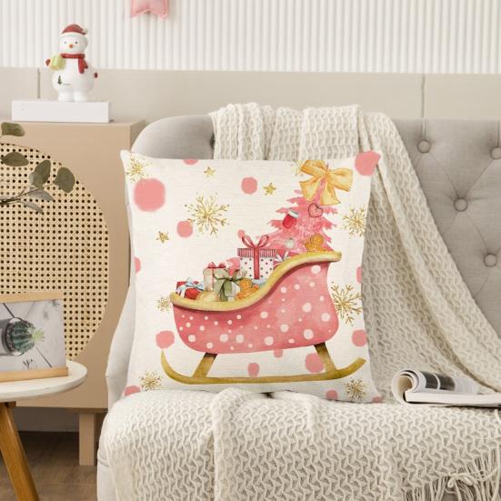 Pillowcase Cartoon Christmas Element Pattern Design Hidden Zipper Non-fading Modern Home Decoration Pillow Cover