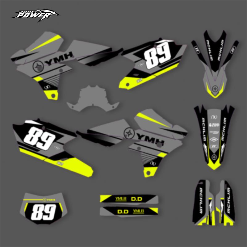 Powerzone For YAMAHA 2014-2018 YZF250 2015-2019YZF250X WRF250 2014-17 YZF450 Custom Backgrounds Graphics Decals Sticker Kits 66