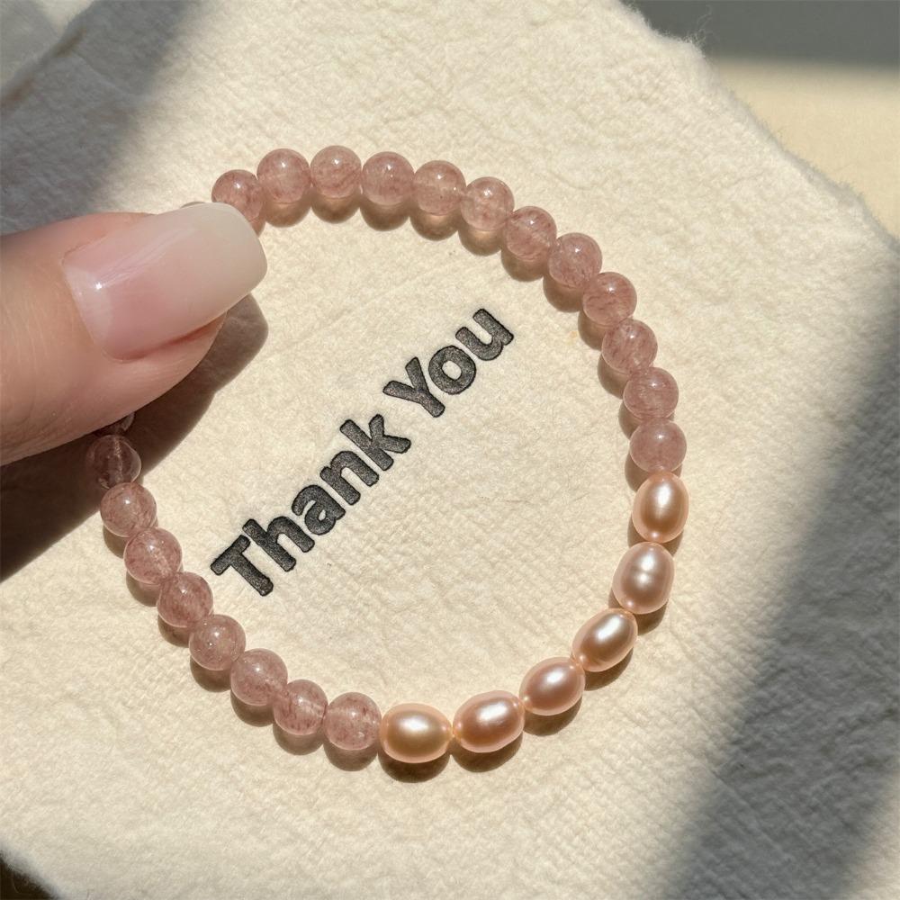 Baroque Natural Freshwater Pearl Beaded Bracelet Women's High-end Sense Light Luxury Niche Design Sense Versatile Jewelry