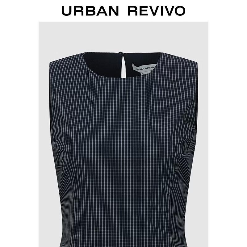 UR 2026 Women's Sleeveless Plaid Cake Skirt Mini Dress