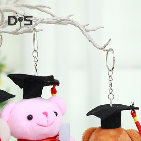 Eksamen Teddybjørn med PhD-hatt Hypoallergenisk Plysj Kosedyr Barn Følge Dukke Nøkkelringtilbehør & Skrivebordsdekor for Nyutdannede