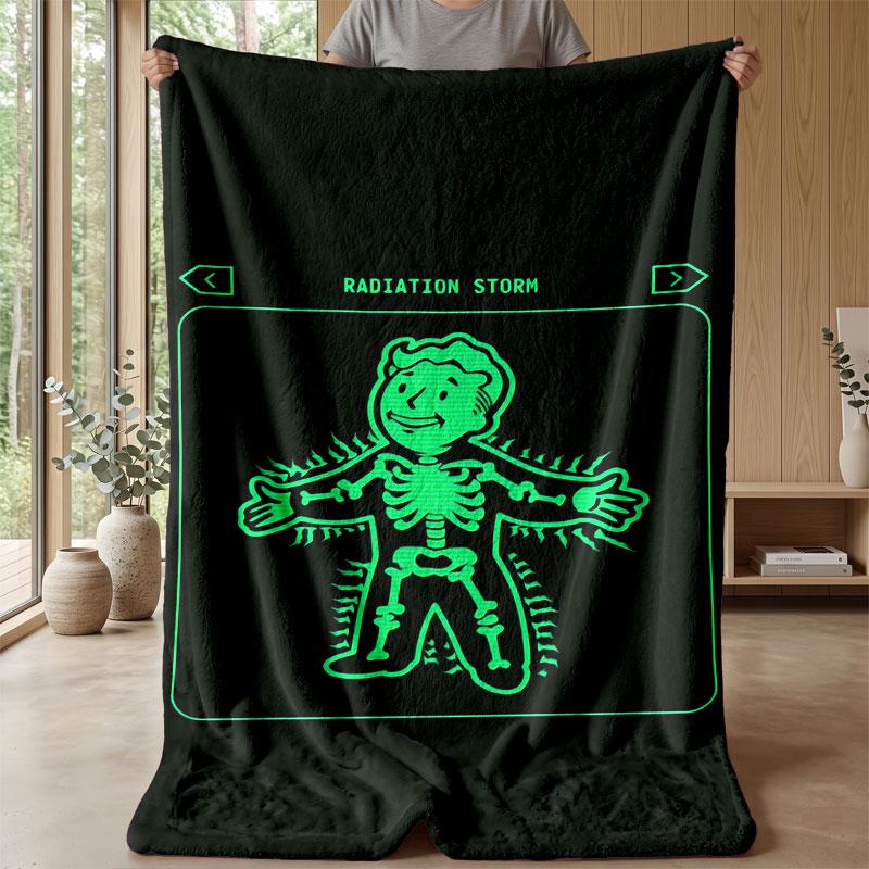 Soft Flannel Blanket Lightweight Cozy Bedroom Living Room CoverFallout Vault Boy
