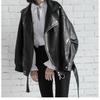 Giacca da Donna Oversize in Ecopelle Vestibilità Larga Streetwear Stile Moto Manica Lunga Capospalla Casual
