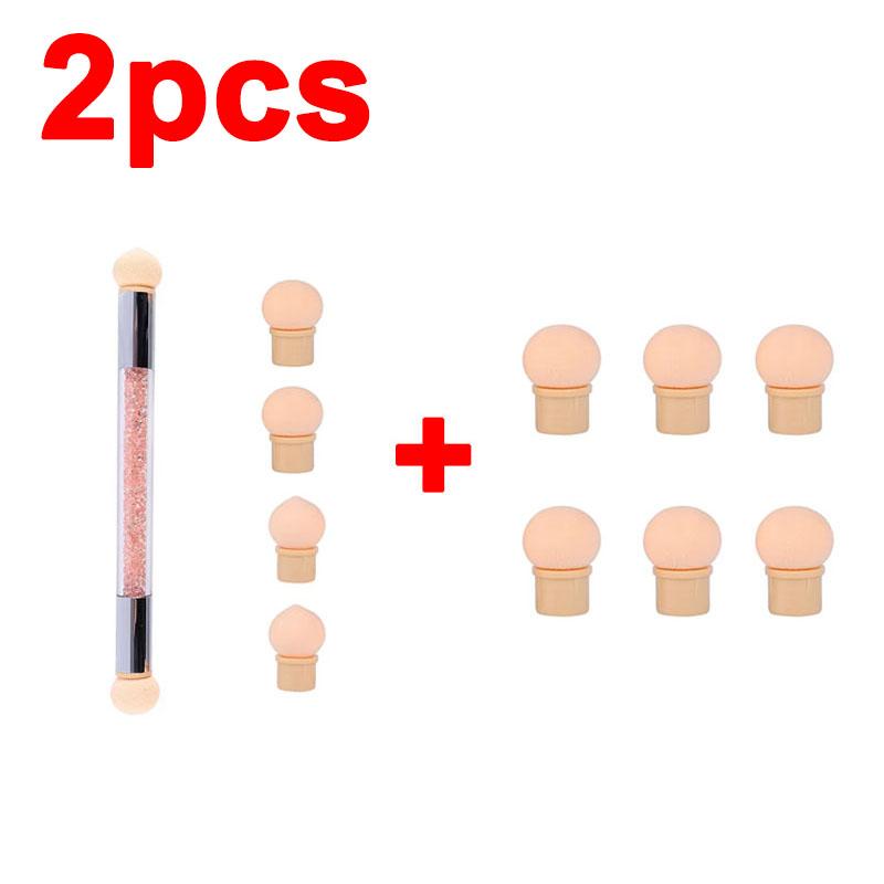 Sponge Heads Replacement Nails Color Gradient Brush Glitter Art Gel Polish Powder Dotting Pen for Manicure Tools ZJS05