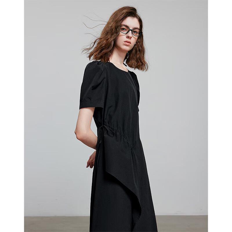 Chuyu Women's Asymmetrical Puff Sleeve A-Line Dress