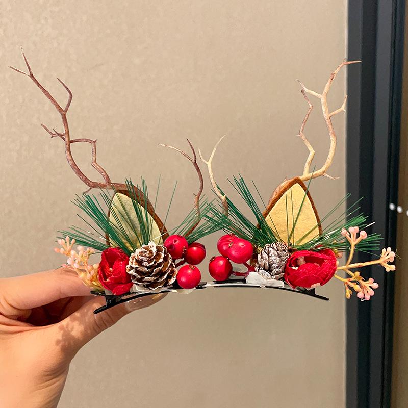 Serre-tête à bois de Noël pour enfants - Accessoire festif pour les fêtes