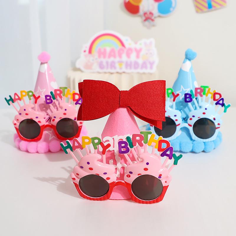 First Birthday Girl Photo Props Set: Hat, Glasses, and Creative Decorations