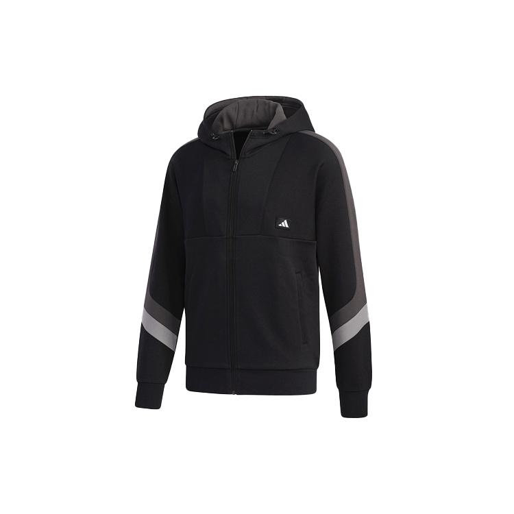 adidas Colorblock Athleisure Casual Sports Hooded Jacket Black Men s GM4430 L